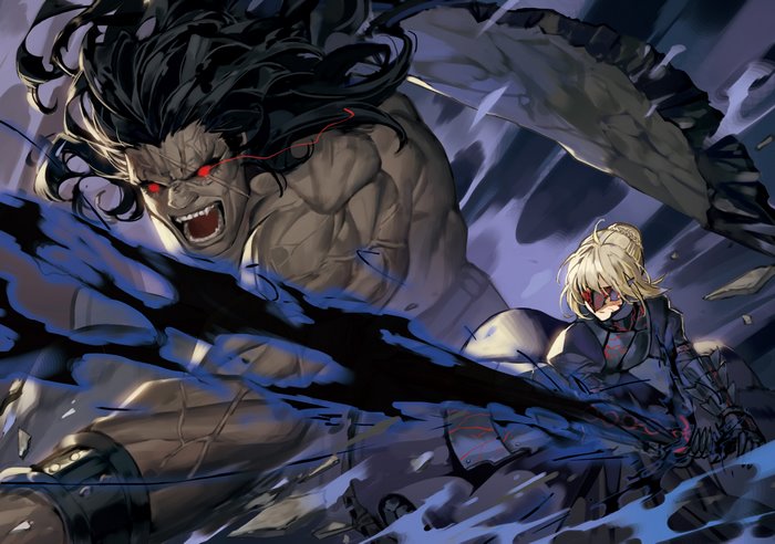 Berserker and Saber Alter from Fate/Stay Night 4K
