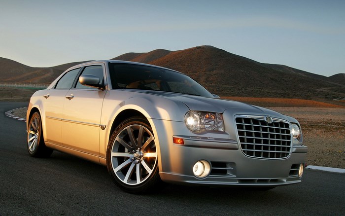 Silver Chrysler 300C SRT8 on a road