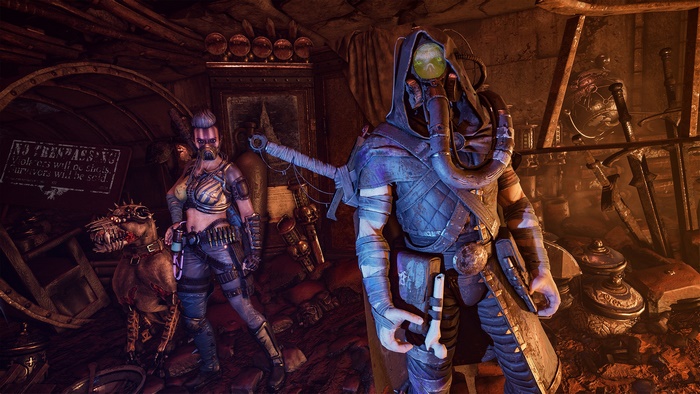 Necromunda: Hired Gun characters with dog