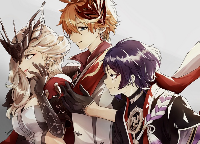 Tartaglia Childe, Scaramouche, and La Signora 4K Art