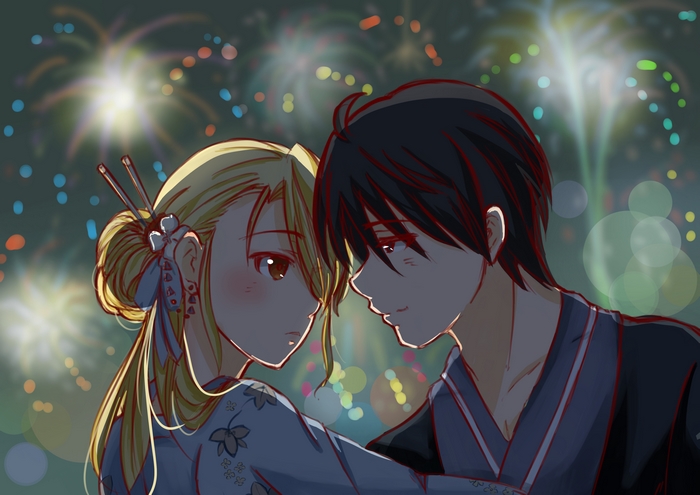 Riza Hawkeye and Roy Mustang from Fullmetal Alchemist