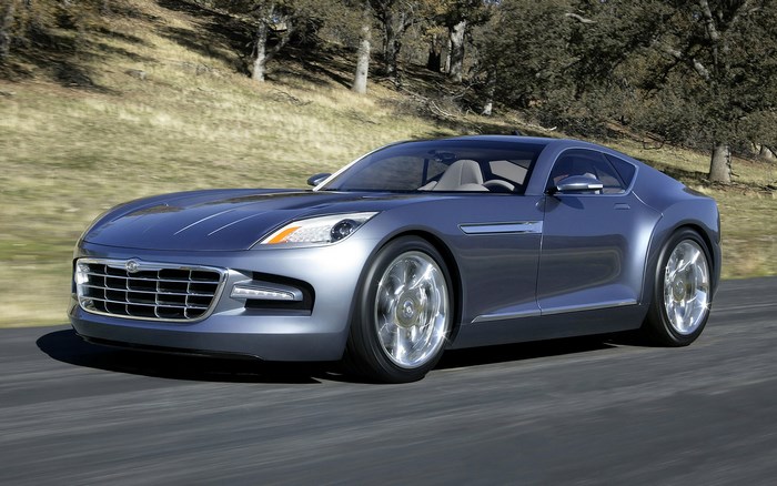 2005 Chrysler Firepower Concept car driving on a road