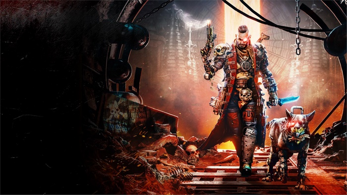 Necromunda: Hired Gun character with cybernetic dog