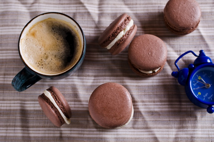 Chocolate Macarons and Coffee