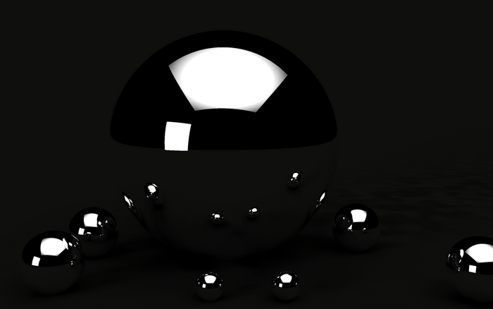 Abstract 3D CGI spheres with reflections