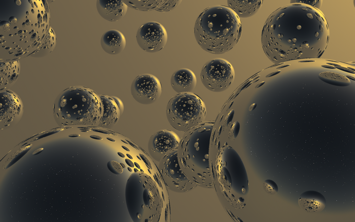 Abstract 3D CGI Spheres with Reflections