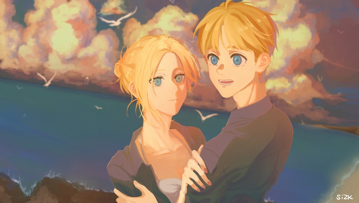 Annie Leonhart and Armin Arlert from Attack on Titan