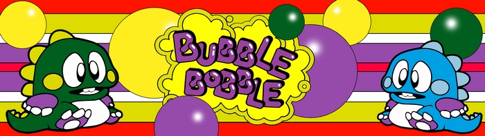 Bubble Bobble characters and title card