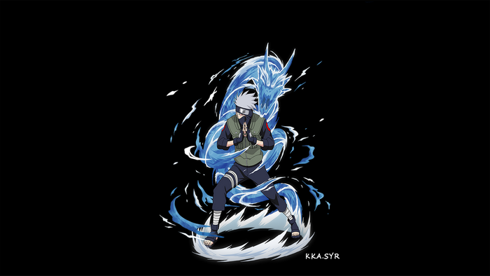 Kakashi Hatake from Naruto with Water Dragon Jutsu