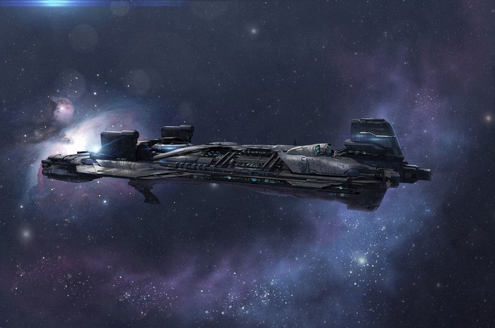 Spaceship from Halo in space