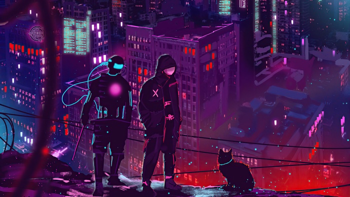 Sci Fi Cyberpunk 4K Futuristic Cat