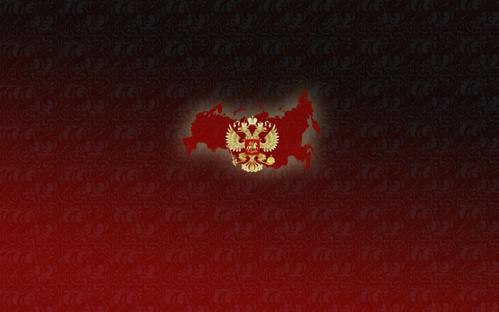 Map of Russia with Coat of Arms