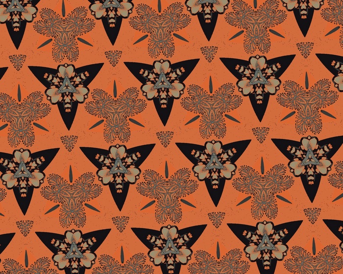 Abstract Orange and Black Geometric Pattern