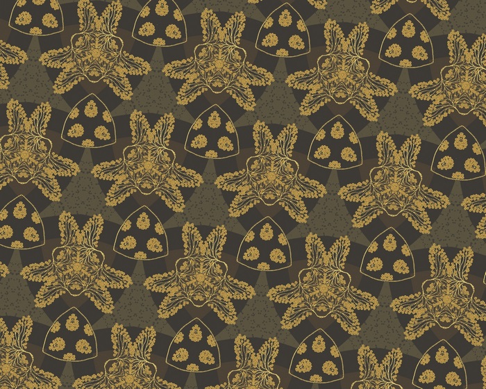 Abstract Golden Floral Pattern