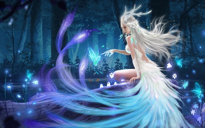 Fantasy Fairy with Glowing Magic in Enchanted Forest