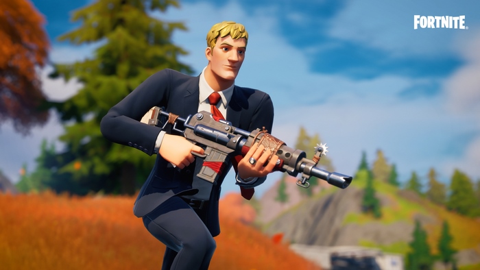 Agent Jonesy from Fortnite holding a rifle