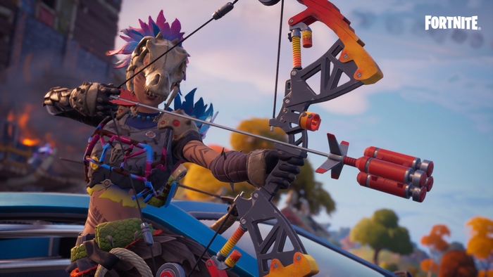 Tarana from Fortnite with a bow