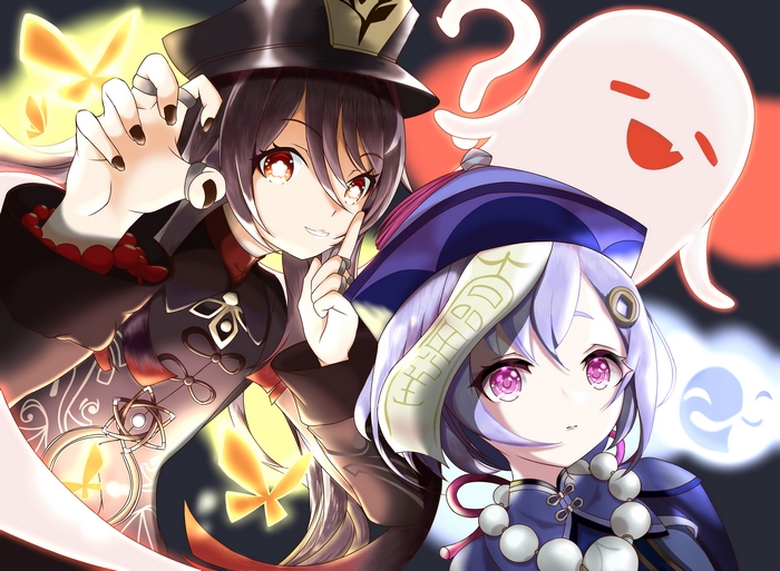 Hu Tao and Qiqi from Genshin Impact