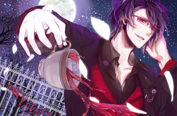 Reiji Sakamaki Under Moonlight with Blood
