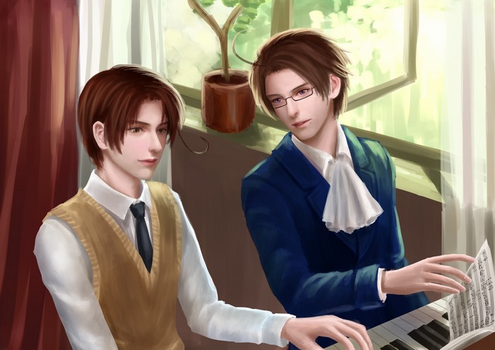 Austria and Italy from Hetalia: Axis Powers