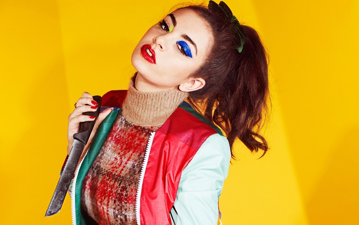 Charli XCX with a knife