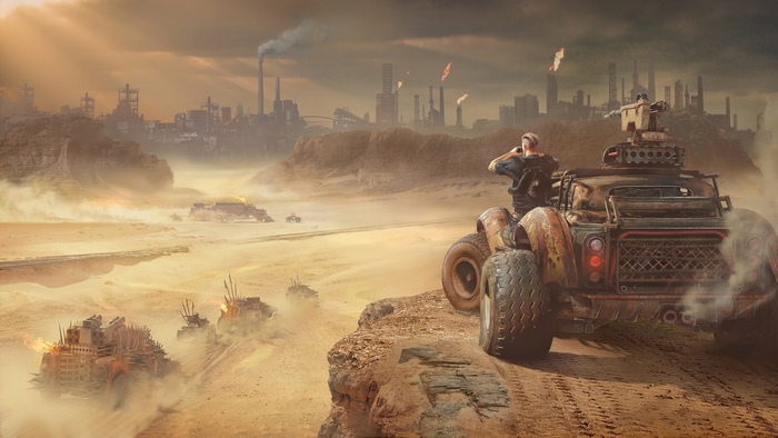 Crossout post-apocalyptic desert vehicles