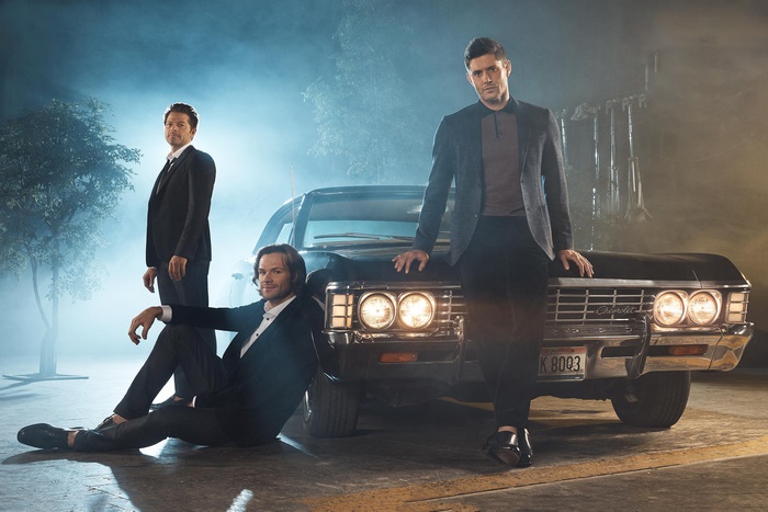 Sam Winchester, Dean Winchester, and Castiel from Supernatural