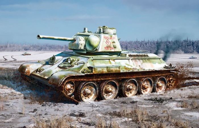 T-34 Tank in Snowy Terrain