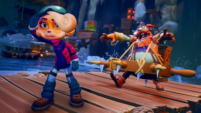 Coco and a zombie from Crash Bandicoot 4: It's About Time 4K