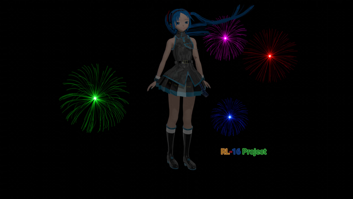 Hatsune Miku with Fireworks