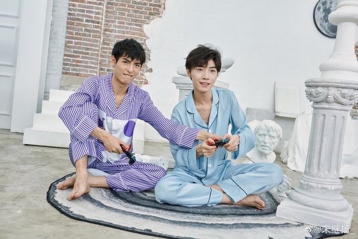 Wang Hao Xuan and Song Ji Yang in Pajamas Playing Video Games