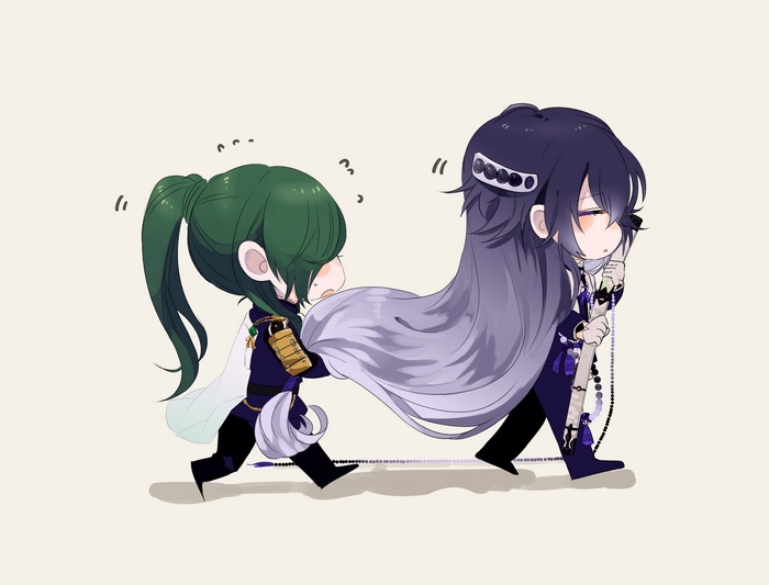 Nikkari Aoe and Juzumaru Tsunetsugu from Touken Ranbu HD