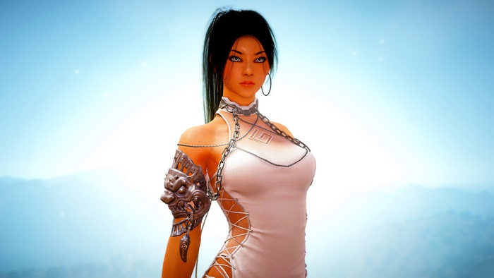 Fantasy Woman in White Dress 4K