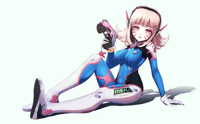 Chiaki Nanami cosplaying as D.Va from Overwatch