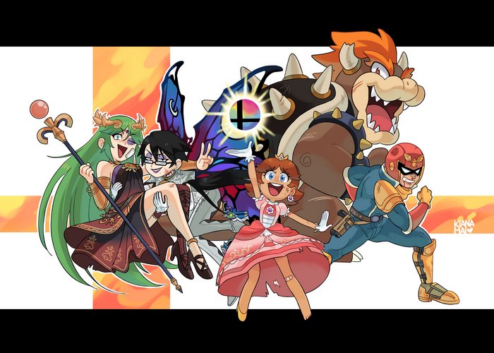 Super Smash Bros Characters in Action Pose