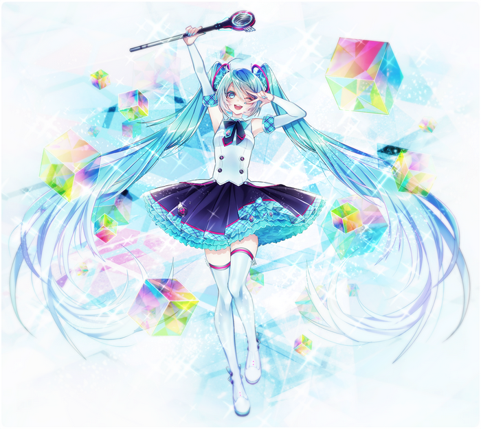 Hatsune Miku with magical cubes