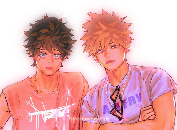 Izuku Midoriya and Katsuki Bakugou from My Hero Academia
