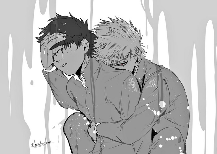 Izuku Midoriya and Katsuki Bakugou from My Hero Academia