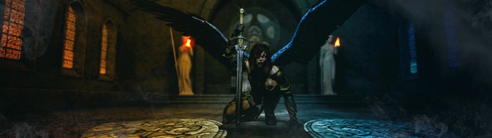 Fantasy Angel Warrior with Sword