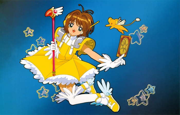 Sakura Kinomoto from Cardcaptor Sakura with Keroberos
