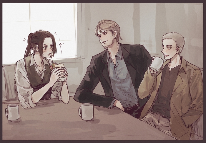 Sasha, Jean, and Connie from Attack on Titan