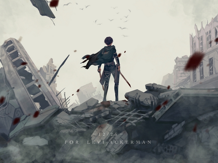 Levi Ackerman in Post-Apocalyptic Ruins 4K