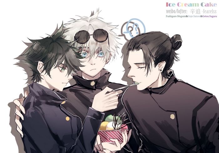 Jujutsu Kaisen Trio Sharing Ice Cream