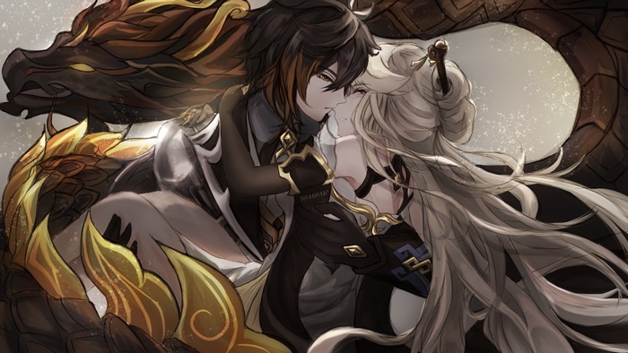 Ningguang and Zhongli Intimate Moment
