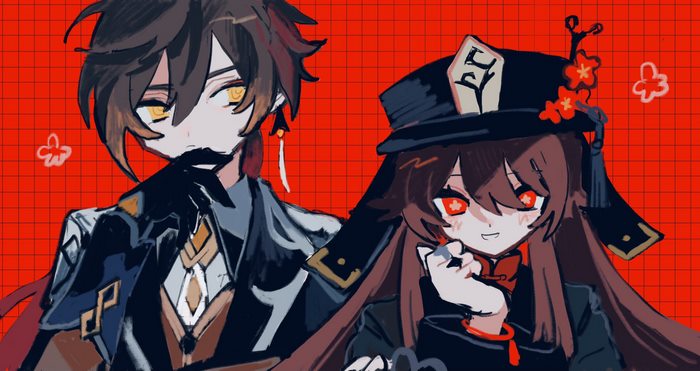 Zhongli and Hu Tao from Genshin Impact