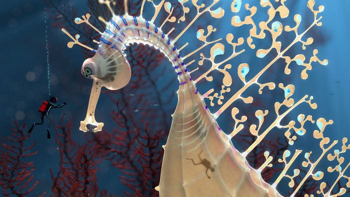 Fantasy Leafy Sea Dragon and Diver