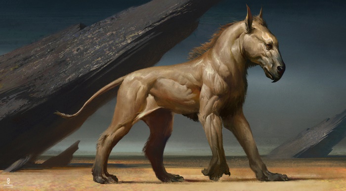 Fantasy creature with horse-like head and muscular body