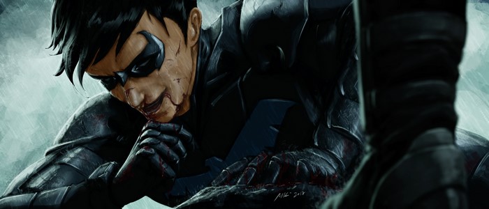 Nightwing from DC Comics injured