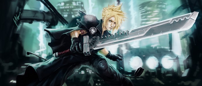 Cloud Strife from Final Fantasy with Buster Sword