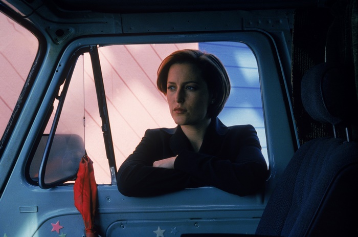 Dana Scully from The X-Files in a vehicle